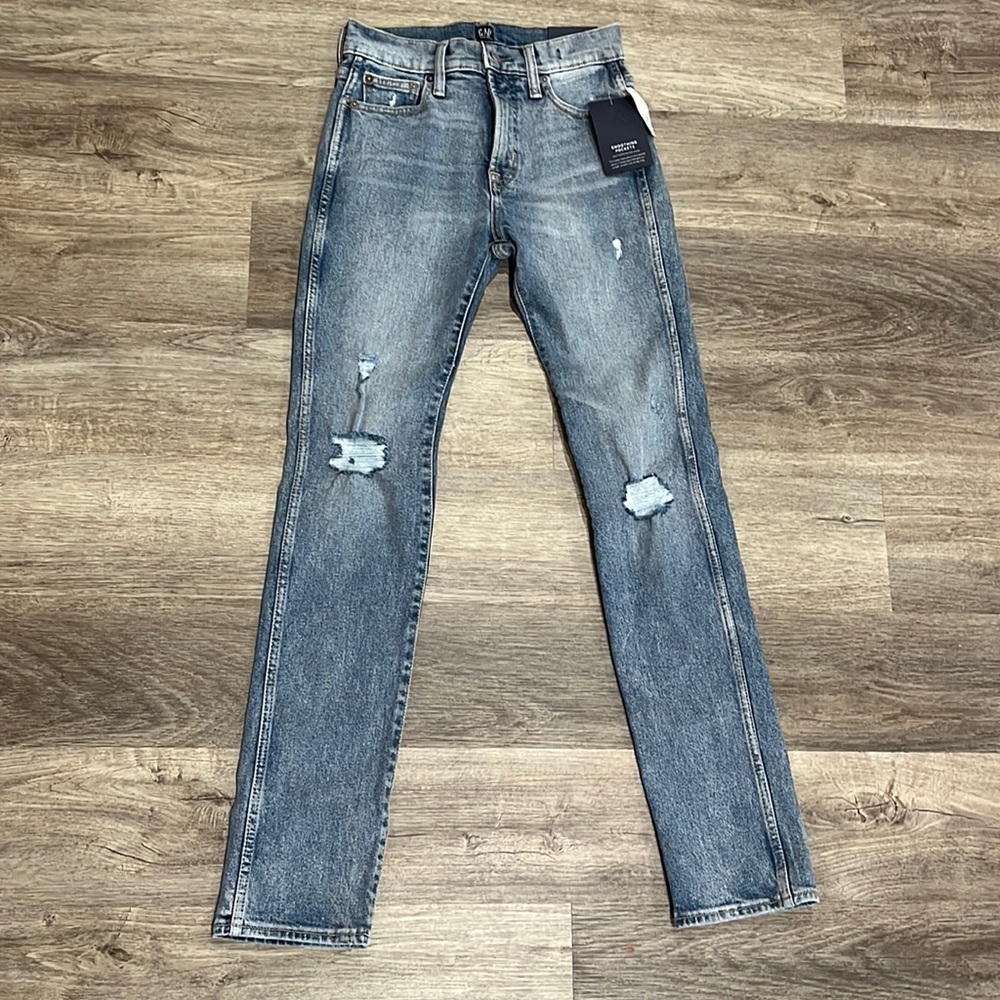 Gap Womens High Rise Slim Straight Women’s Jeans Size 24 Regular NWT Distressed